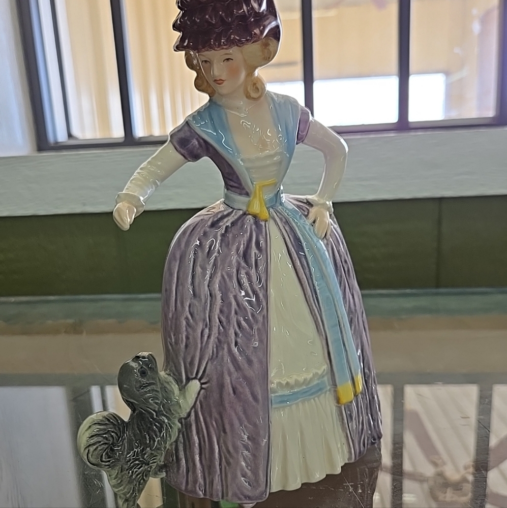 Goebel Figurine with Purple Dress and Dog